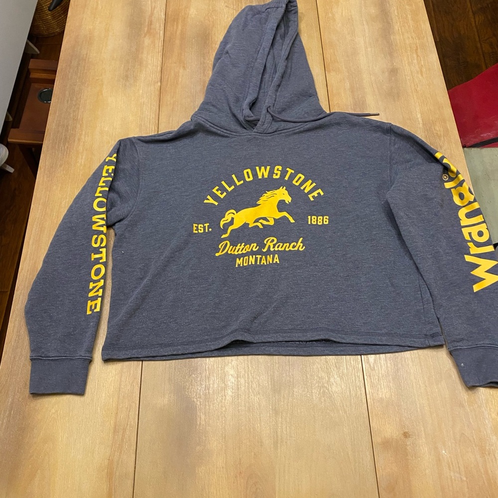 Wrangler Gray Hoodie with Yellow Accents